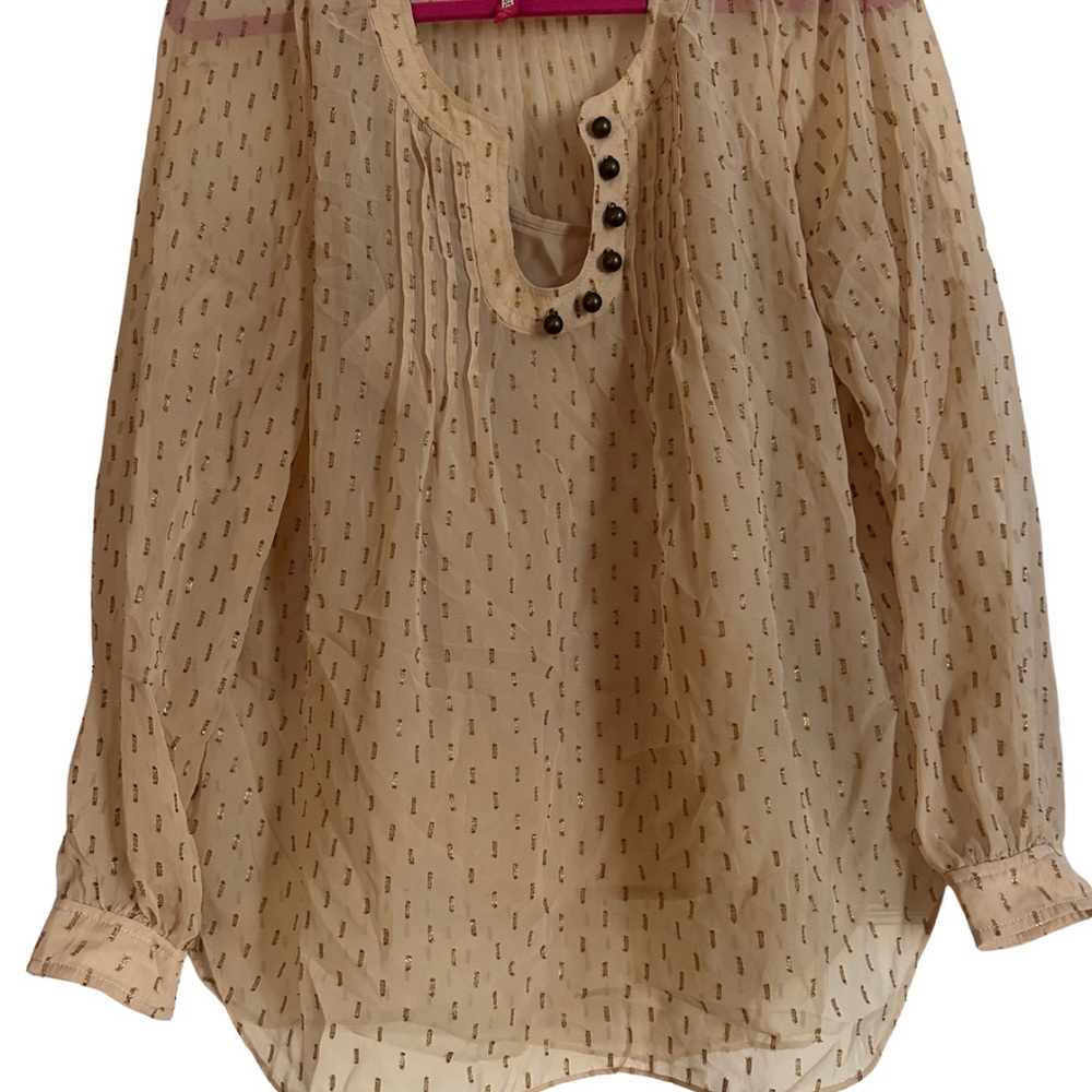 Cream Button-Down Women's Top